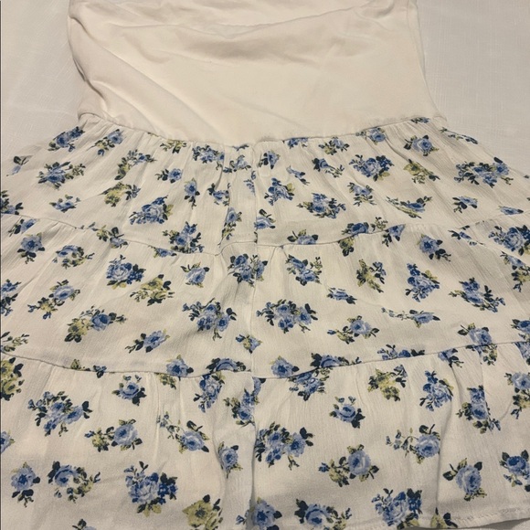 Thirty/Thirty LA White & Blue strapless mini summer dress SZ XL floral vacay NWT - Picture 12 of 14